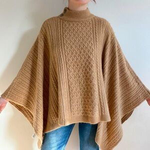 Elie Tahari Caramel Brown Poncho Sweater